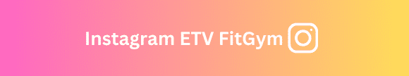 Logo von Instagram mit dem Text „ETV FitGym“ auf einem Farbverlauf von Pink zu Gelb.