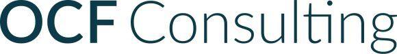Logo von OCF Consulting in modernem Schriftzug, wobei "OCF" in Großbuchstaben und "Consulting" in Kleinbuchstaben dargestellt ist.