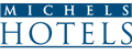 Logo von einem Hotelunternehmen, bestehend aus stilisierten Schriftzügen in Blau.