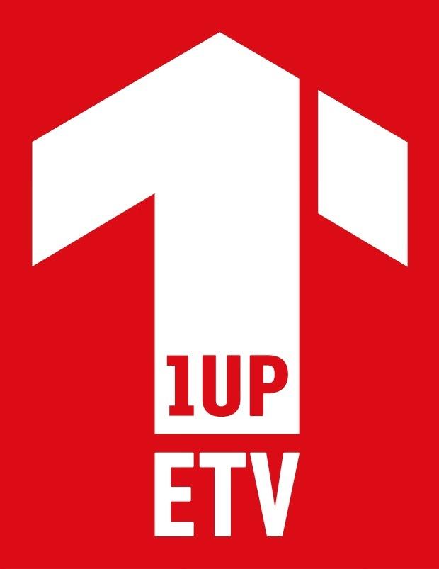 Logo mit rotem Hintergrund, weißer Zahl „1“ und „UP“ darüber sowie „ETV“ darunter in klarer Schrift.